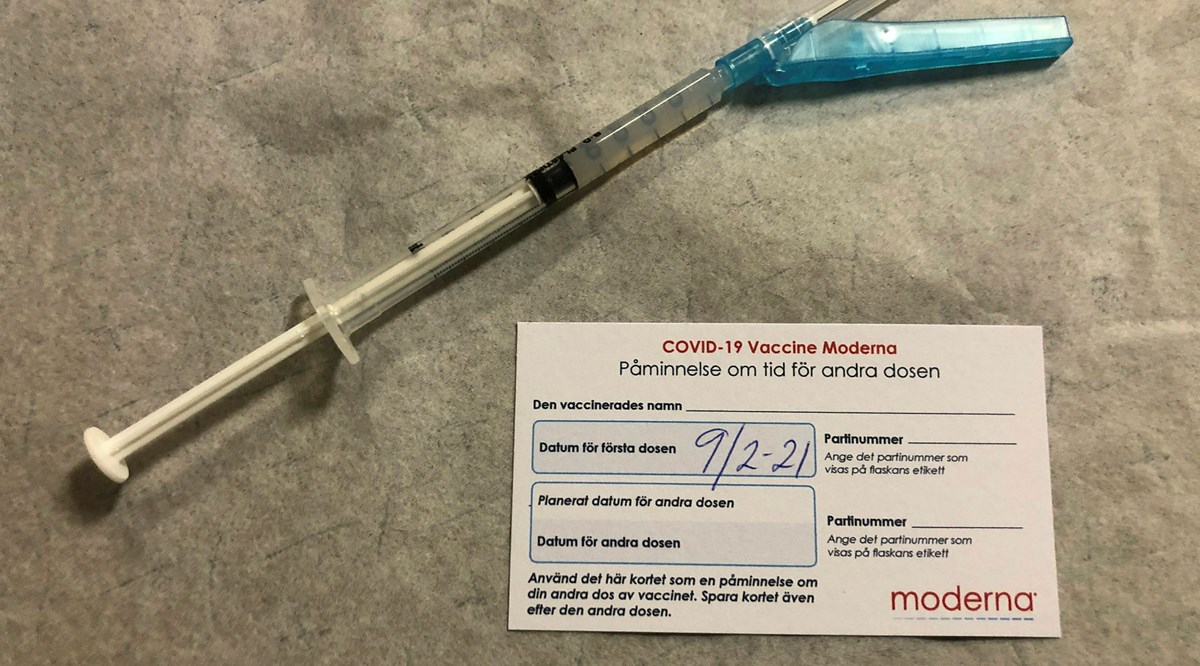 Uppdragen spruta med vaccin ifrån Moderna
